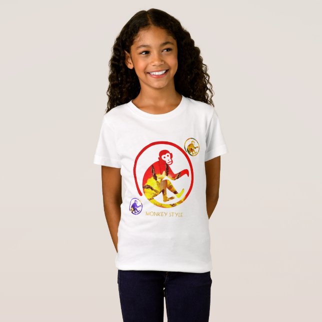 Monkey Stil T Shirt (Hel framsida)
