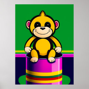 Monkey - stor Barn Skriv ut Poster