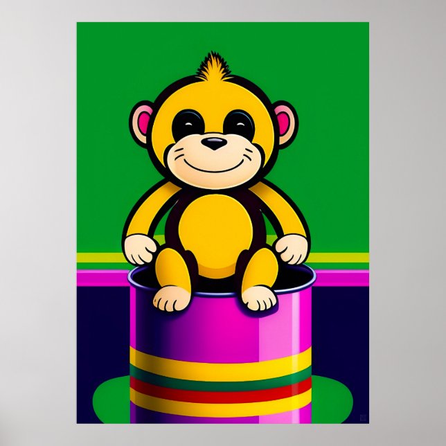 Monkey - stor Barn Skriv ut Poster (Framsidan)