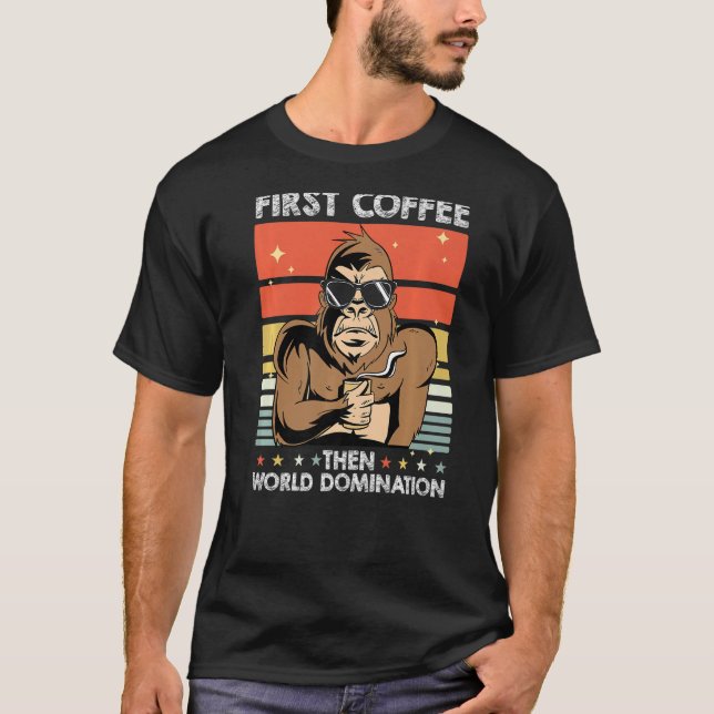 Monkey Sunglass Animal Primat Ape Monkey T Shirt (Framsida)