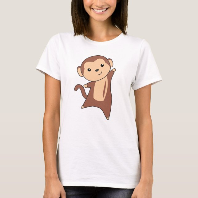 Monkey Sweet Animals in the Jungle Funny Monkey T Shirt (Framsida)