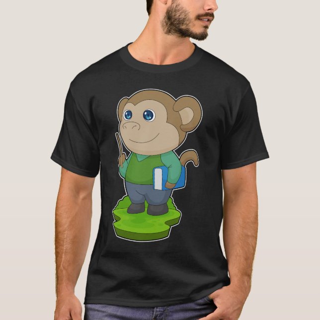 Monkey Teacher Bok T Shirt (Framsida)