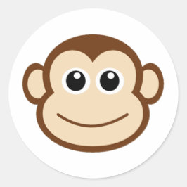 Monkey-Tecknad Runt Klistermärke