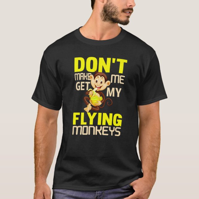 Monkey Tees För manar Arg Monkey Flies Monkey 5 T Shirt (Framsida)
