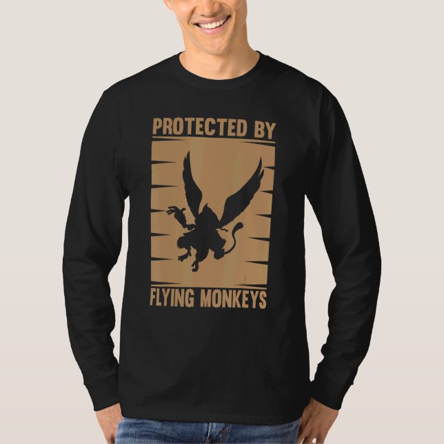 Monkey Tees För manar Arg Monkey Flies Monkey 5 T Shirt (Framsida)