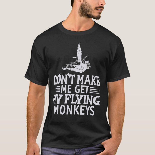 Monkey Tees För manar Arg Monkey Flies Monkey 6 T Shirt (Framsida)