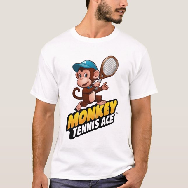 MONKEY TENNIS ACET-T-shirt T Shirt (Framsida)