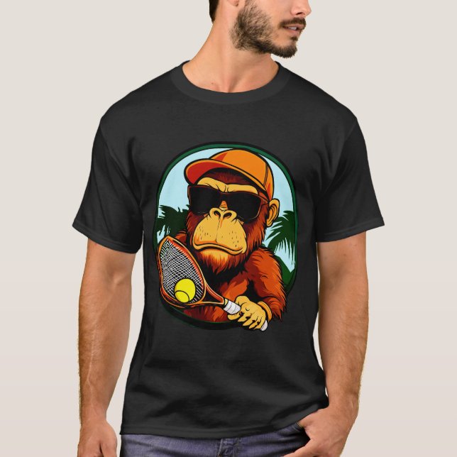 Monkey tennis player T-Shirt (Framsida)