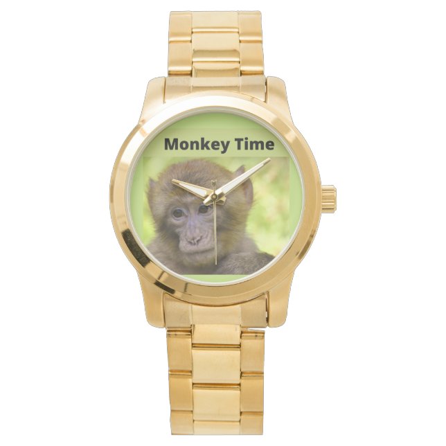 Monkey Tine Guld Watch Armbandsur (Framsida)