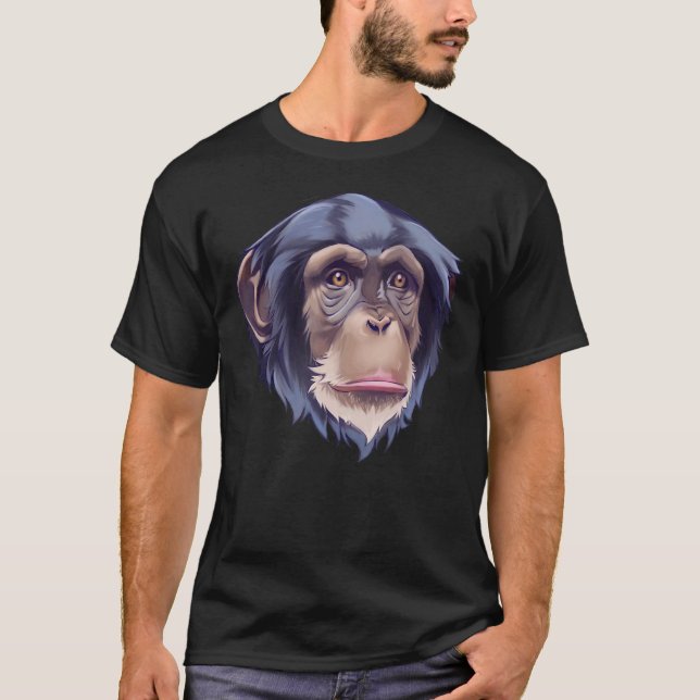 Monkey Trainer Anim från Chimpanzee Monkey Ansikte T Shirt (Framsida)