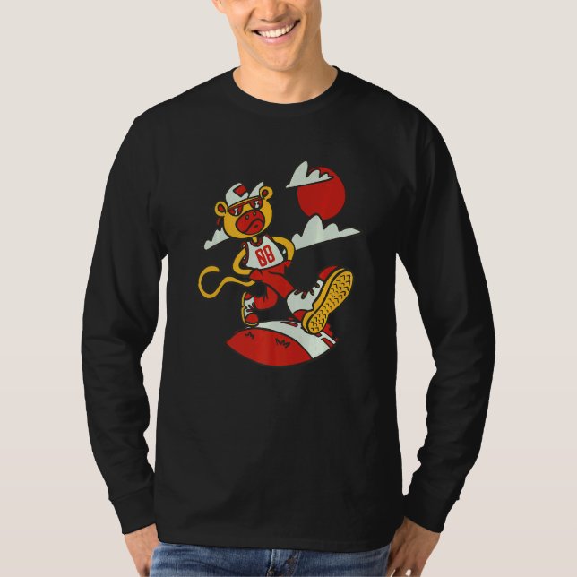Monkey Tuff Birthday 8 ÅRS apa T Shirt (Framsida)