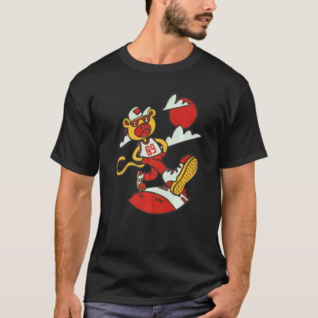 Monkey Tuff Birthday 9 Years Monkey T Shirt (Framsida)