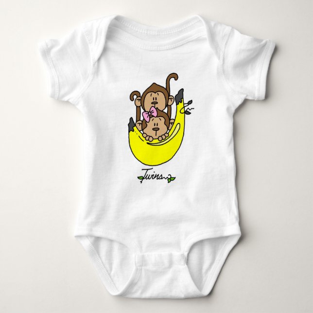 Monkey Twin Boy and Girl Tshirts and Gifts (Framsida)
