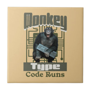 Monkey Type, Code Körs Roligt Fullstack-utvecklare Kakelplatta