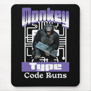 Monkey Type, Code Körs Roligt Fullstack-utvecklare Musmatta