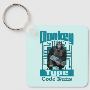 Monkey Type, Code Körs Roligt Fullstack-Utvecklare Nyckelring