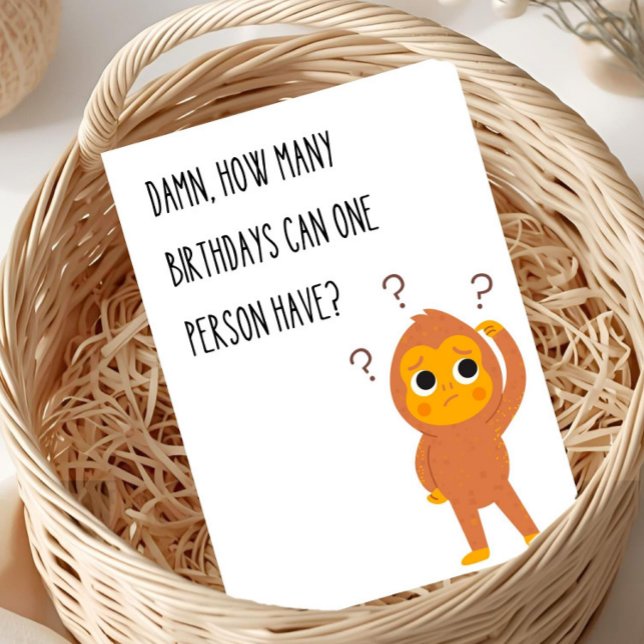 Monkey unikt födelsedagskort, Humor Kort (Skapare uppladdad)