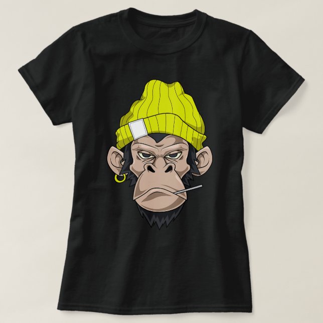 Monkey-utseende för arg Swag 164 T Shirt (Design framsida)