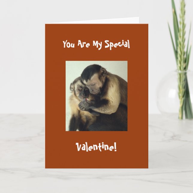 Monkey Valentine Card Helgkort (Framsida)