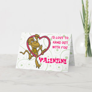 Monkey Valentine Card Helgkort