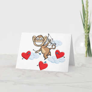 Monkey Valentine Helgkort