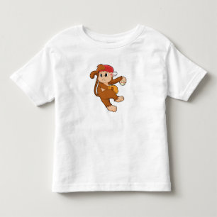 Monkey vid Baseball med baskiska handskar T Shirt