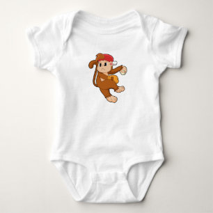 Monkey vid Baseball med baskiska handskar T Shirt