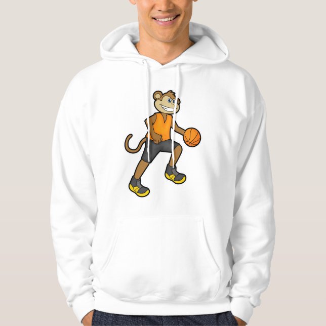 Monkey vid Basketball Sports Hoodie (Framsida)