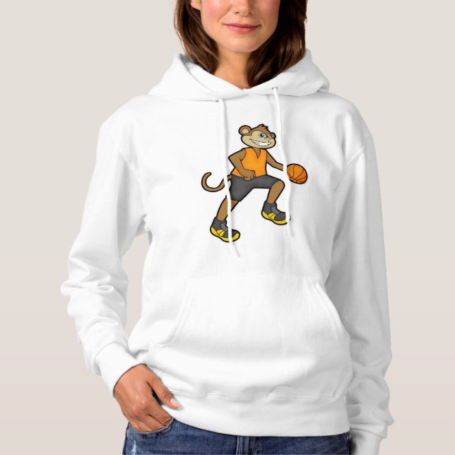 Monkey vid Basketball Sports T Shirt (Framsida)