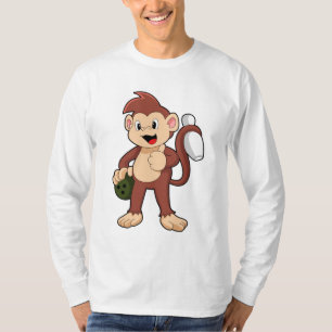Monkey vid Bowling med Bowling ball T Shirt