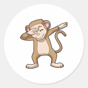 Monkey vid Hip hop Dance Dab Runt Klistermärke