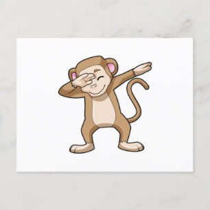 Monkey vid Hip hop Dance Dab Vykort