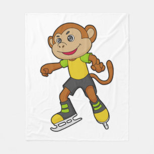 Monkey vid isfärdsmatning med isskiffer fleecefilt