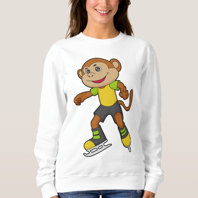 Monkey vid isfärdsmatning med isskiffer t shirt (Framsida)