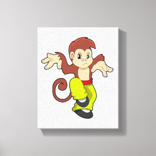 Monkey vid martialkonsten Kungfu Canvastryck