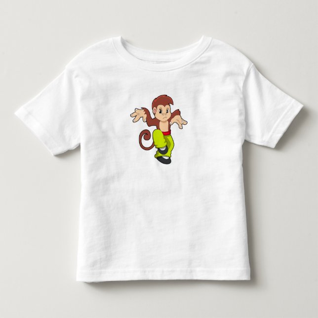 Monkey vid martialkonsten Kungfu T Shirt (Framsida)
