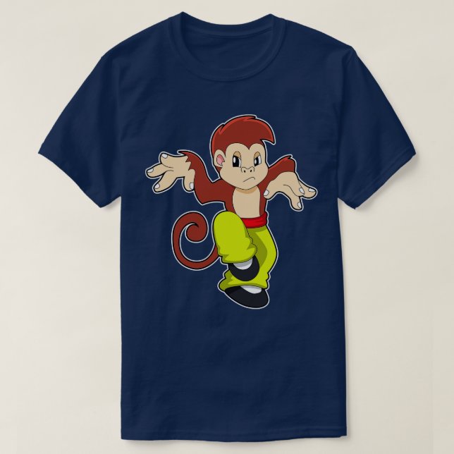 Monkey vid martialkonsten Kungfu T Shirt (Design framsida)