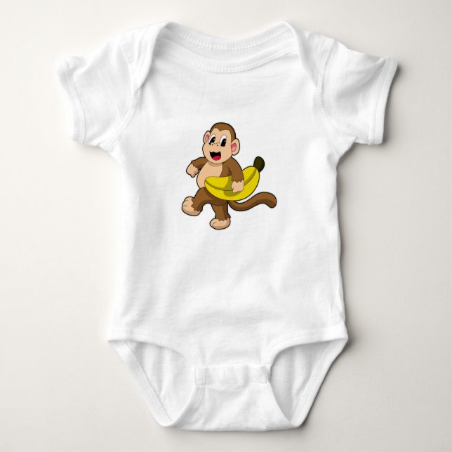 Monkey vid Runwith Banana T Shirt (Framsida)
