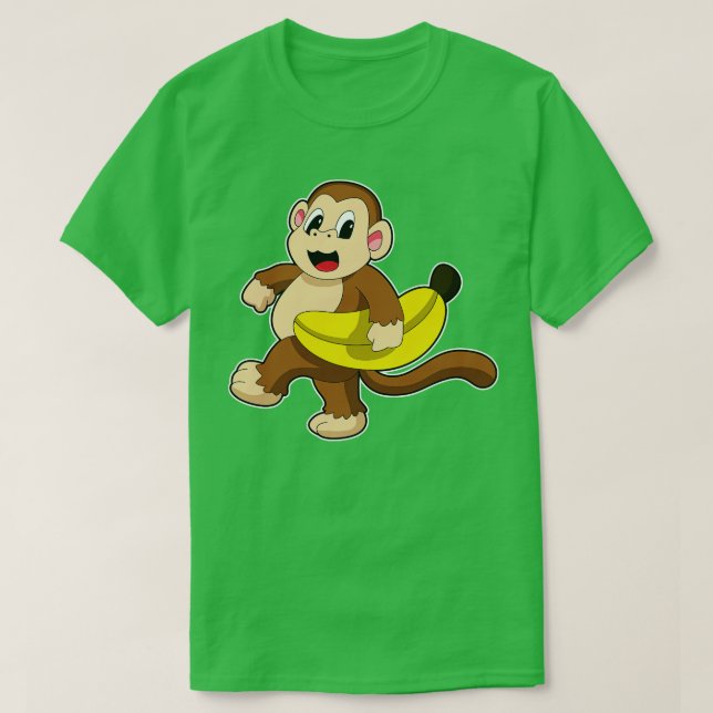 Monkey vid Runwith Banana T Shirt (Design framsida)