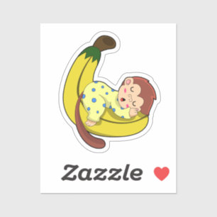 Monkey vid Sleeping i Pajamas Klistermärken