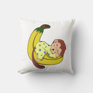 Monkey vid Sleeping i Pajamas Kudde