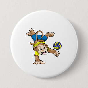 Monkey vid sport med Volleyball Knapp