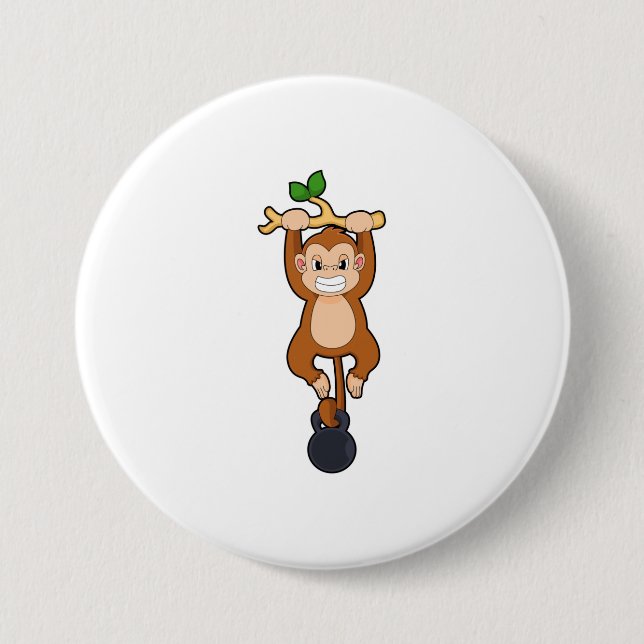 Monkey vid styrkeutbildning med Dumbbell Knapp (Framsida)