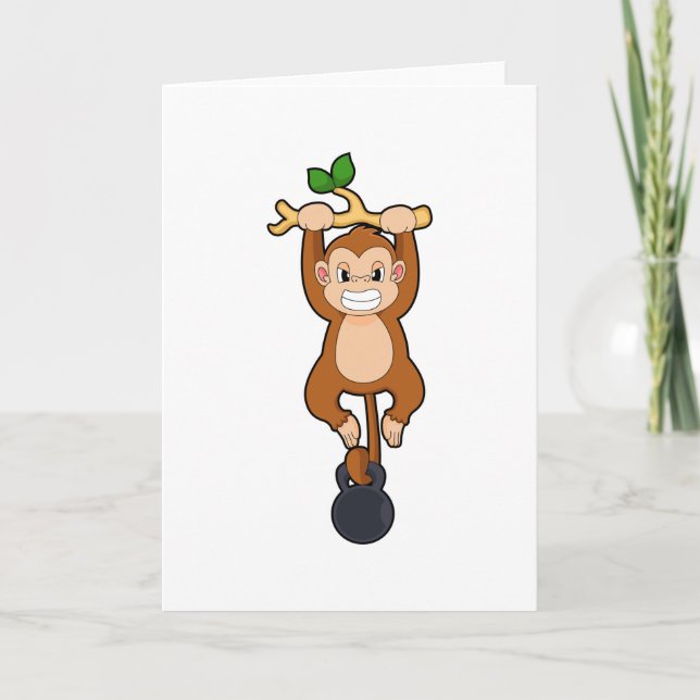 Monkey vid styrkeutbildning med Dumbbell Kort (Framsida)