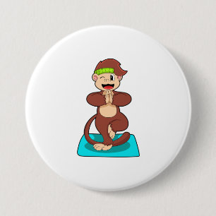 Monkey vid Yoga i stående ställning Knapp