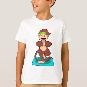 Monkey vid Yoga i stående ställning T Shirt