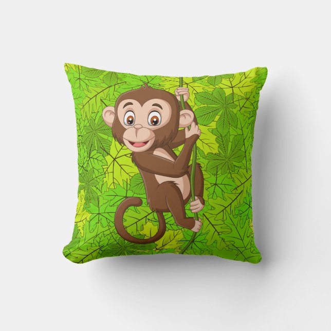 Monkey Vine Jungle Design Dekorativ kudde (Framsida)