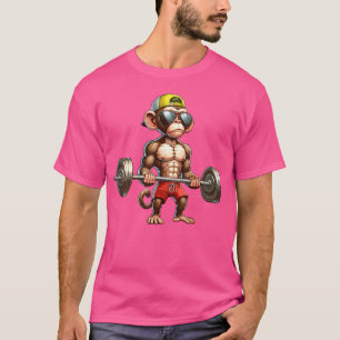 Monkey Weightlift Fitness Gym Training Bodybuil T Shirt