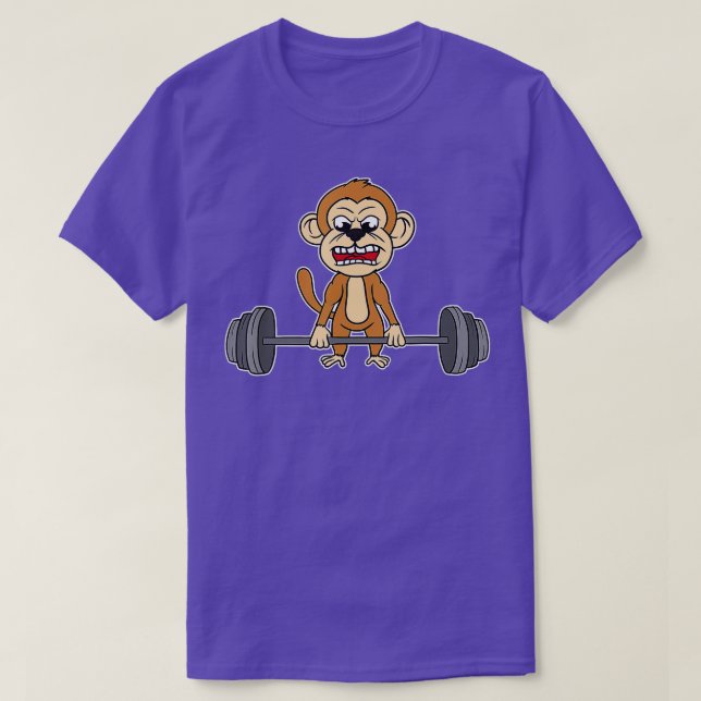 Monkey Weightlyftande powerlyftande dödlift Fitnes T Shirt (Design framsida)