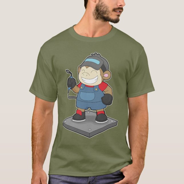 Monkey Welder T Shirt (Framsida)